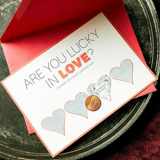 Scratch off hearts card
