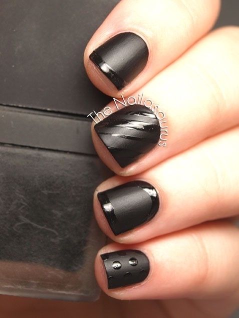 Matte black nails Matte black nails