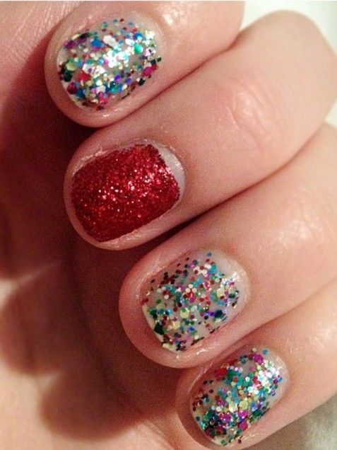 Shimmer and glitter nails