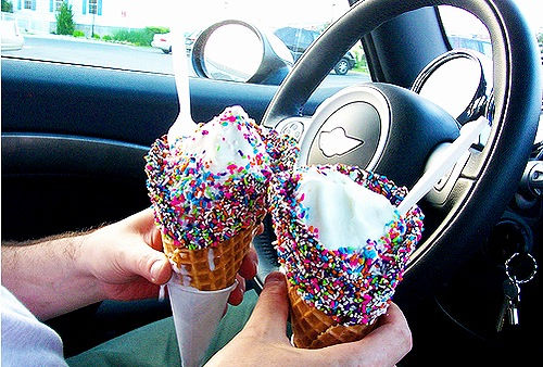 Sprinkled ice cream cones Sprinkled ice cream cones