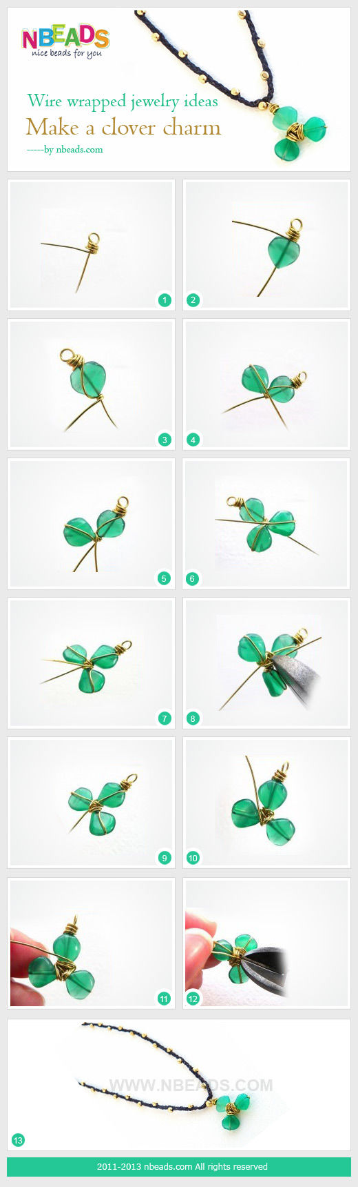 Wire Wrapped Jewelry Ideas - Make A Clover Charm Wire Wrapped Jewelry Ideas - Make A Clover Charm