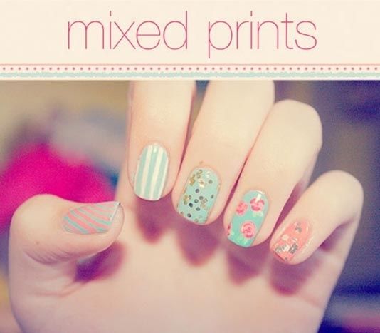 Mix and match nail art