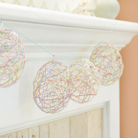 Embroidery floss egg garland