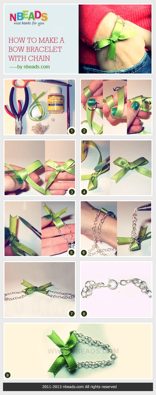 How to Make A Bow Bracelet with Chain How to Make A Bow Bracelet with Chain