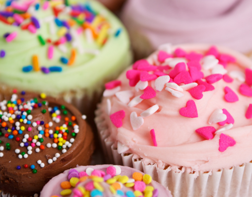 Sweet sprinkled cupcakes