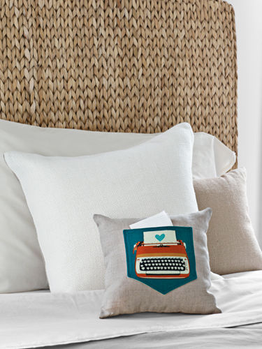 Typewriter pillow with pocket Typewriter pillow with pocket
