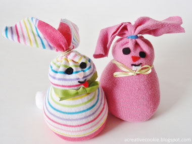 Easter sock bunnies