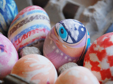 Silk dyed easter eggs Silk dyed easter eggs