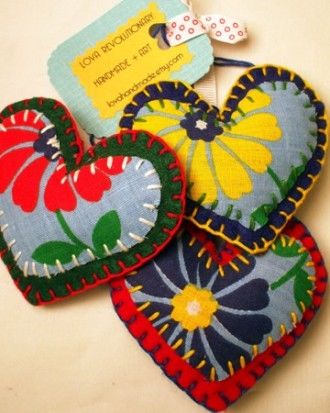 Puffy fabric hearts Puffy fabric hearts