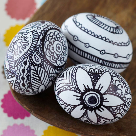 Marker doodled eggs