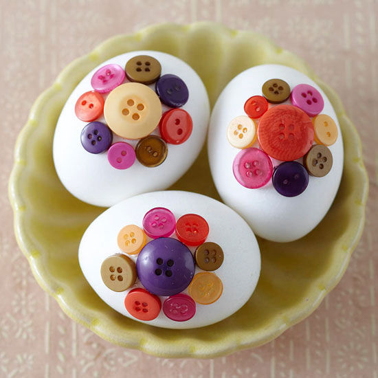 Button decorated easter eggs