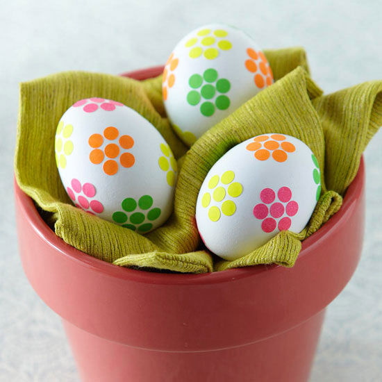 Flower sticker easter eggs
