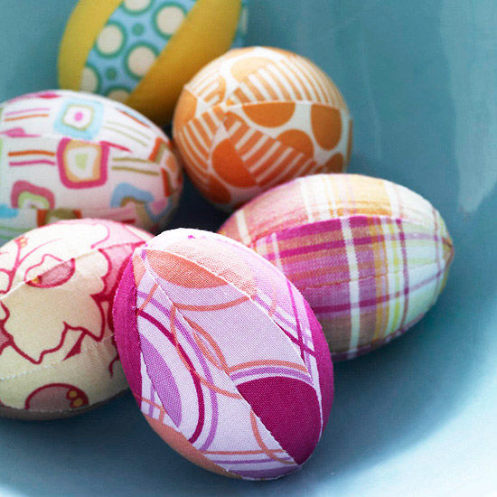 Fabric covered eggs Fabric covered eggs