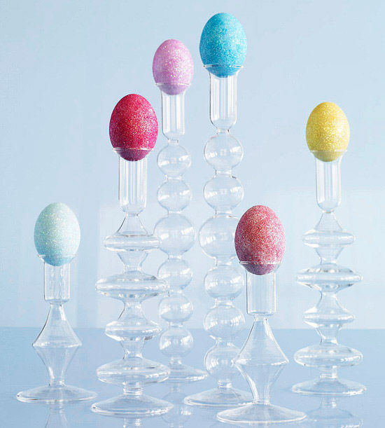 Sponged glitter eggs