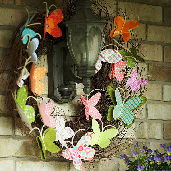 Paper butterfly wreath Paper butterfly wreath