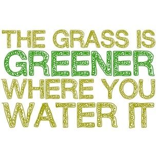 The grass is greener where you water it The grass is greener where you water it