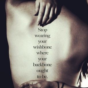 Stop wearing your wishbone Stop wearing your wishbone