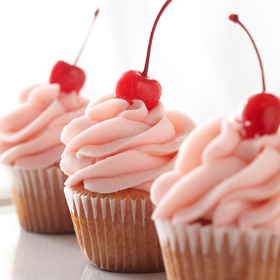 Cherry almond vanilla cupcakes