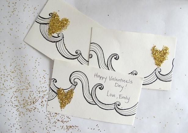 Glitter handmade valentines day card Glitter handmade valentines day card