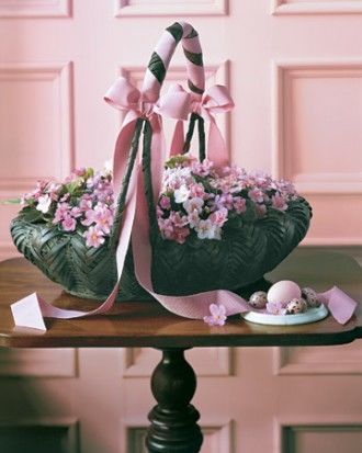 African violets basket