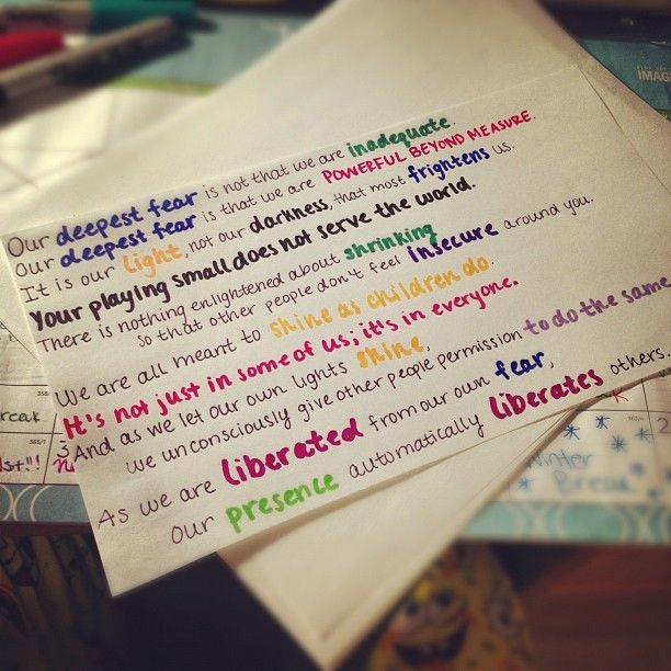 Our deepest fear is not that we are inadequate