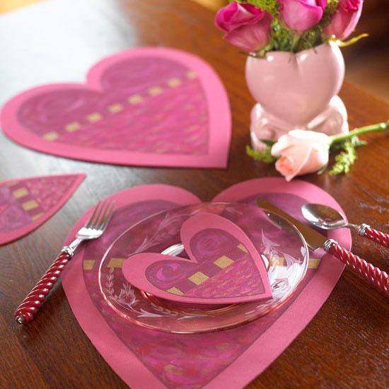 Heart shape coasters and place mats