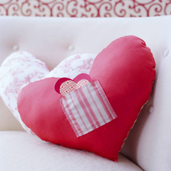 Heart shape pillows with pocket