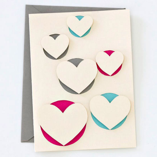 Pop up hearts card