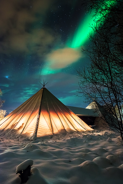 Snow teepee