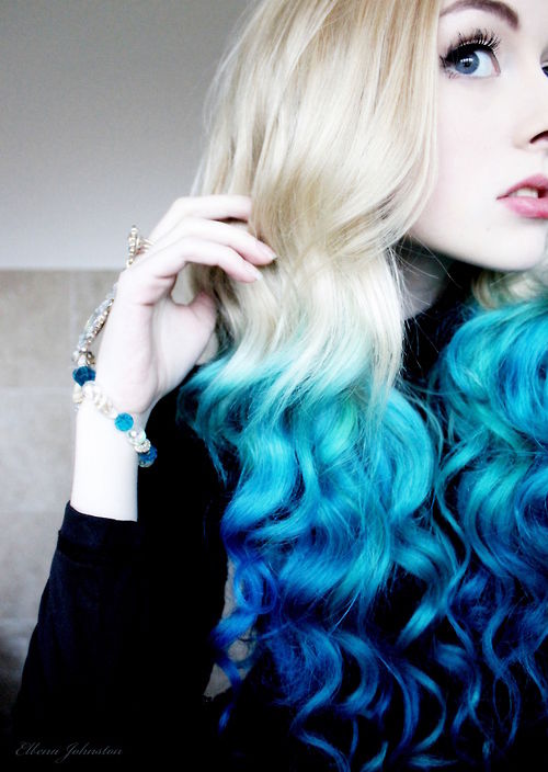 Blue tinged curls Blue tinged curls