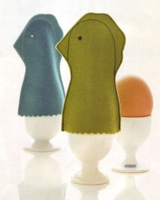 Hen shaped egg cozies