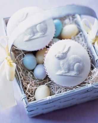 Basket of Bunny Cupcakes