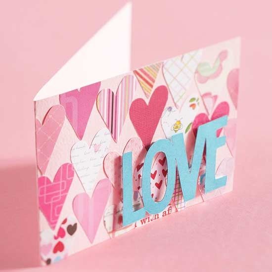Simple hearts valentines card
