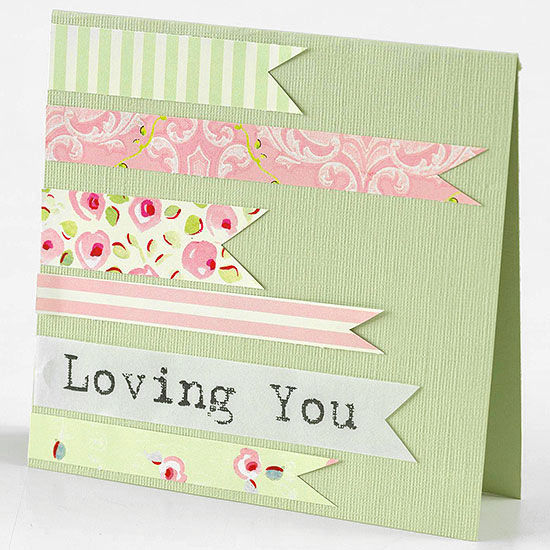 Faux ribbons Valentines Day Card Faux ribbons Valentines Day Card
