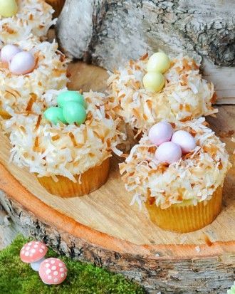 Coconut nest cupcakes Coconut nest cupcakes