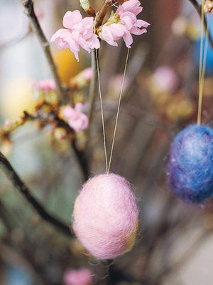Felted easter egg ornaments