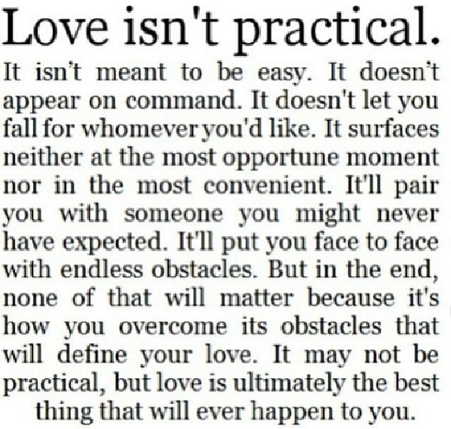 Love Isnt Practical Love Isnt Practical