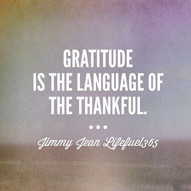 Gratitude is the language of the thankful