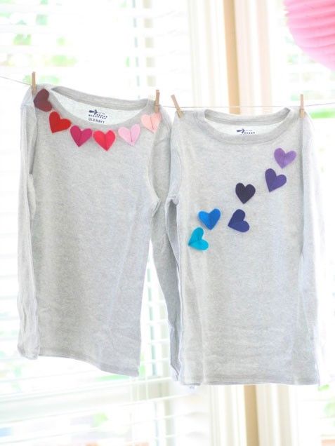 Heart applique shirts Heart applique shirts
