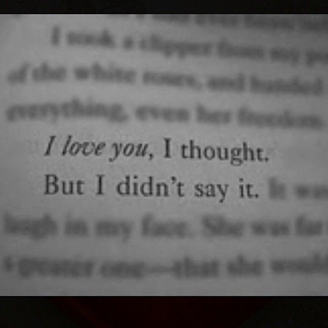 I love you, I thought but I didnt say it