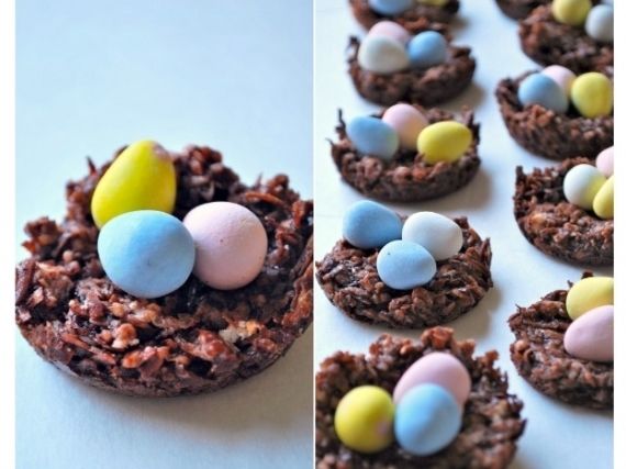 Chocolate coconut easter egg nests