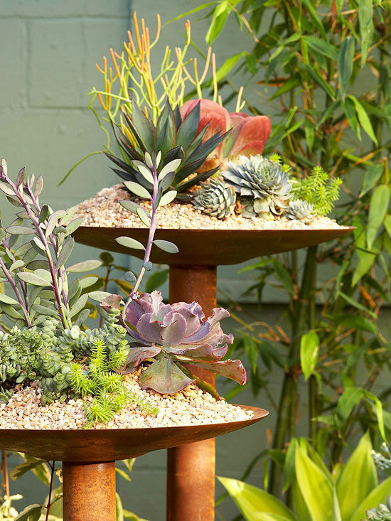 Rusted steel pedestals
