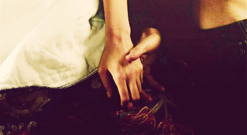 Hands caressing