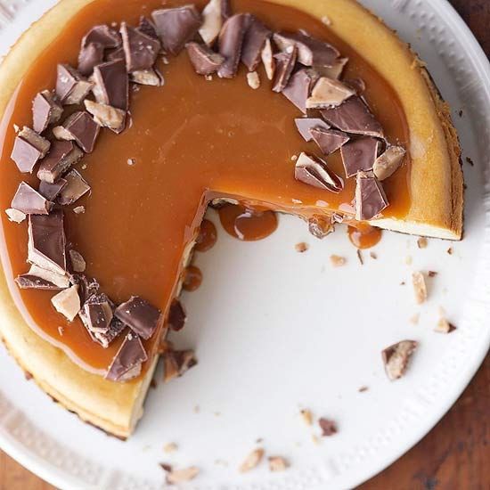 Caramel toffee cheesecake Caramel toffee cheesecake