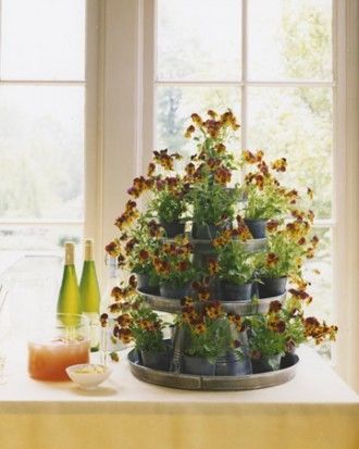 Galvanized tiered floral display Galvanized tiered floral display