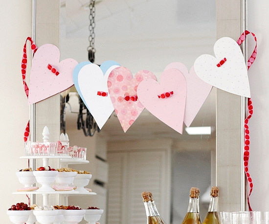 Paper heart garland