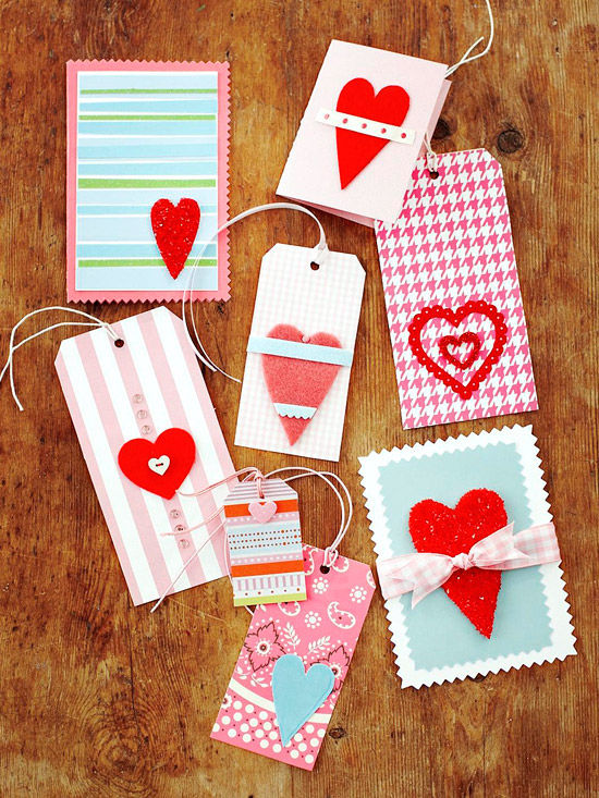 Valentines day cards and tags