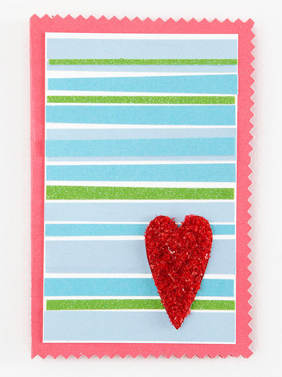 Striped heart card Striped heart card