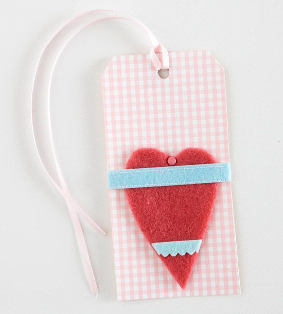 Wrapped heart tag