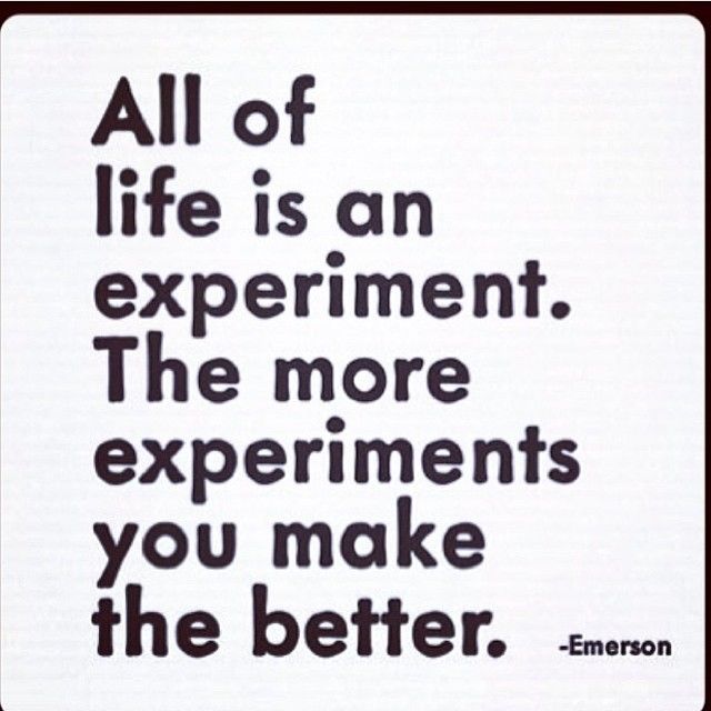 Life is an experiment